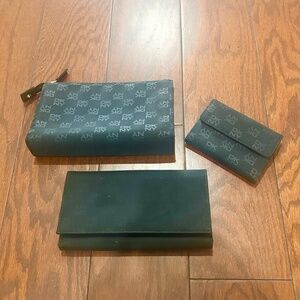 Vintage Designer DKNY 3-Piece Wallet Pouch Bag Set Totally 90s